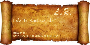 Löb Radiszló névjegykártya
